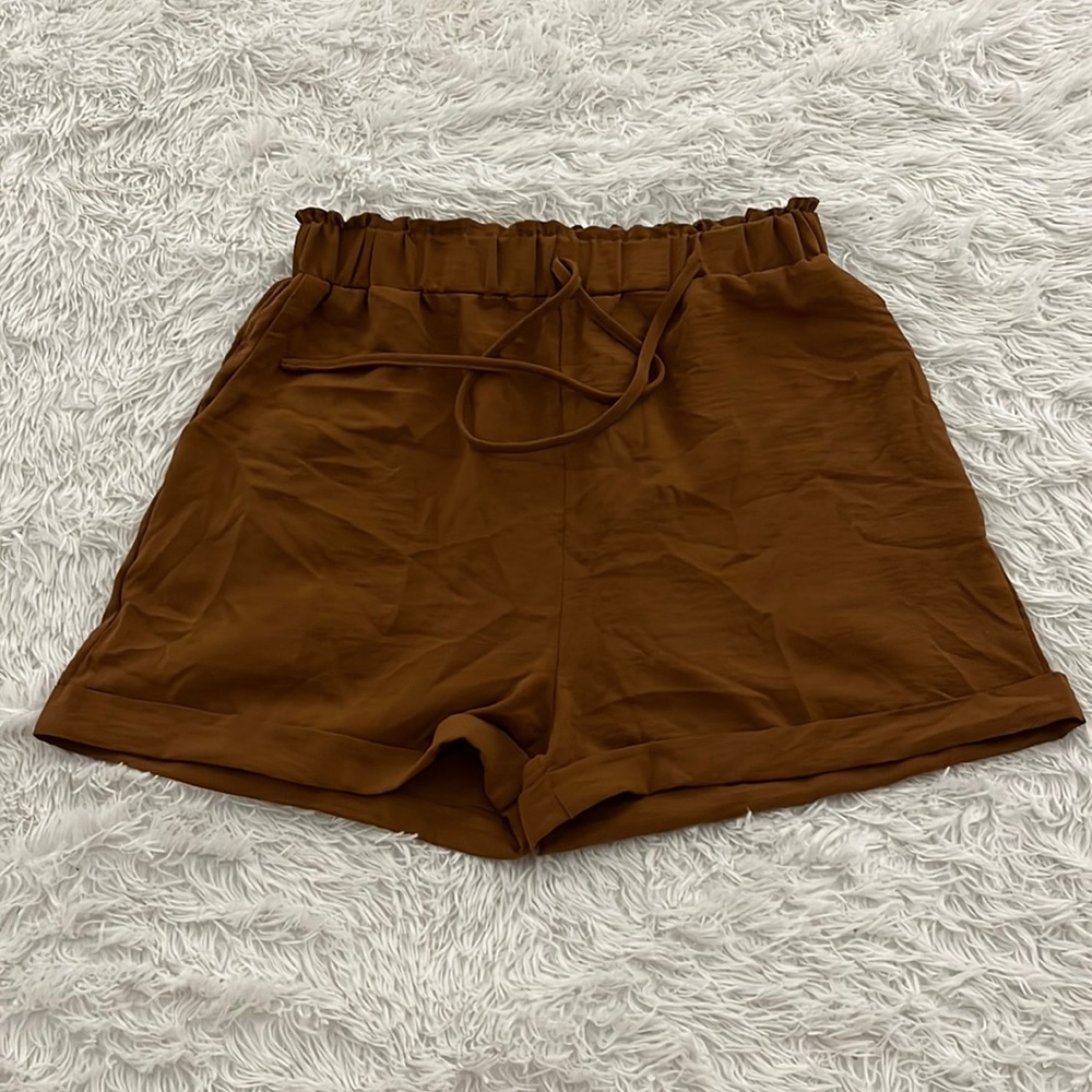 Brown loose fitting cozy shorts